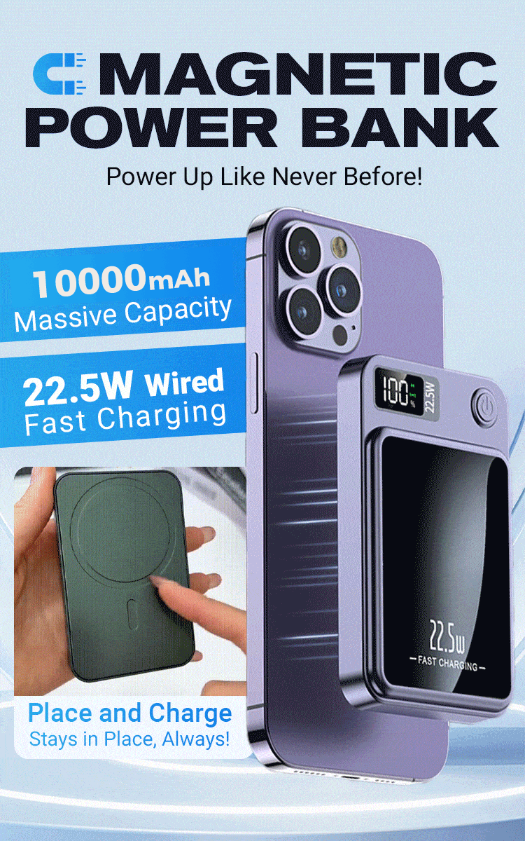 Power Bank Magnético Inalámbrico con Carga Rápida PD 22,5W | Batería Portátil Compacta